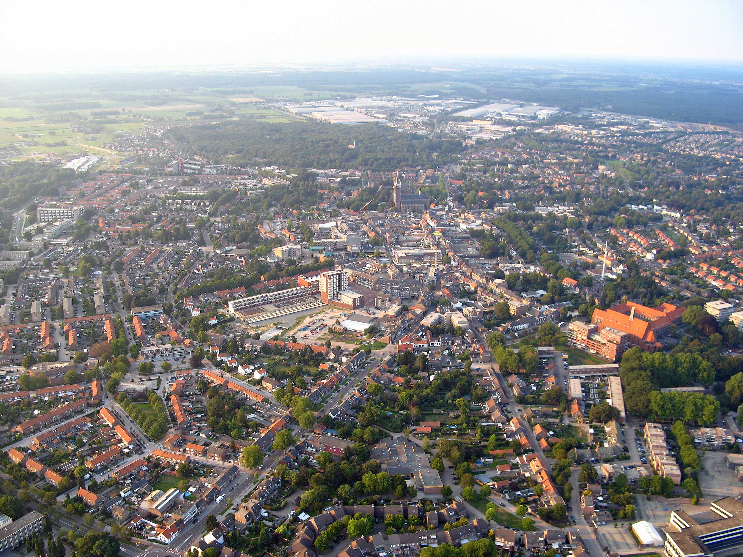 Luchtfoto van het centrum van Venray